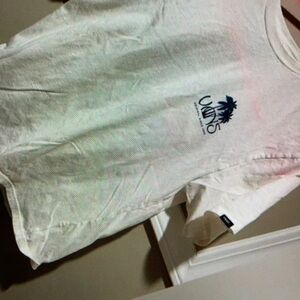 Simple neck striped large sleeve shirt